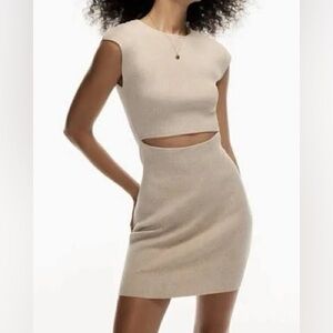 Aritzia wilfred free cutout dress sz M beige